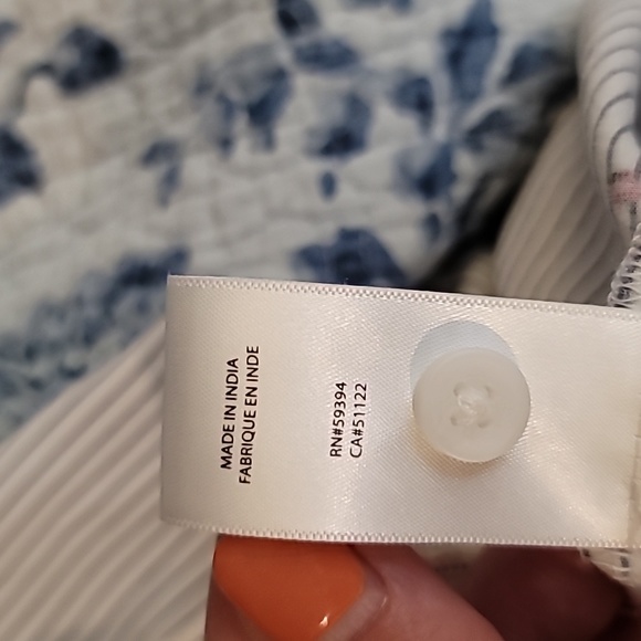 Beachlunchlounge cherry and striped blouse button down size L White black red - Picture 13 of 13